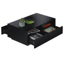 High Gloss Coffee Table LED Coffee Centre Table with Storage for Living Room, Black