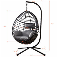 OVERDRIVE Lovely Swing Egg Chair with Stand, High-Quality Modern Design, 37.4x37.4x76.77 (Red)