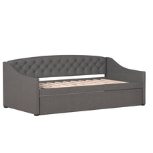 Zoey Tufted Upholstered Twin Daybed With Trundle by Hillsdale Living Essentials, Charcoal