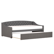 Zoey Tufted Upholstered Twin Daybed With Trundle by Hillsdale Living Essentials, Charcoal
