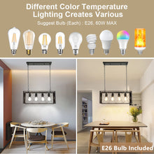 DingLiLighting 4-Light Farmhouse Industrial Kitchen Island Pendant Light, Black Ceiling Light, Metal Chandelier for Dinning Room, Modern, E26 Bulb Included