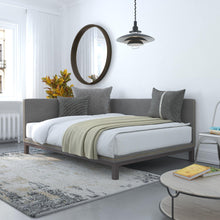 Bellamy Studios Mid Century Upholstered Modern Daybed, Full Size, Gray Linen