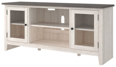Signature Design by Ashley Dorrinson Farmhouse TV Stand with Fireplace Option, Fits TVs up to 58