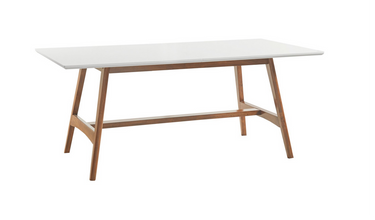 Madison Park Parker Dining Table in White/Pecan