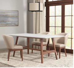 Madison Park Parker Dining Table in White/Pecan