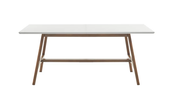 Madison Park Parker Dining Table in White/Pecan