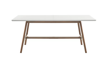 Madison Park Parker Dining Table in White/Pecan