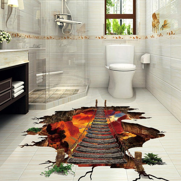 3D Flaming Floor Wall Sticker