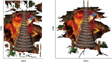 3D Flaming Floor Wall Sticker