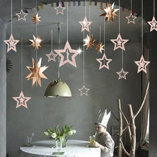 Twinkle Star Paper Pendant Garland Ornaments