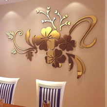 3D Mirror Floral Art Removable Wall