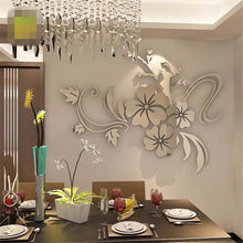 3D Mirror Floral Art Removable Wall