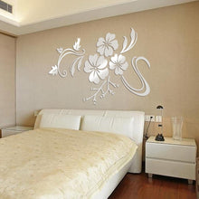 3D Mirror Floral Art Removable Wall