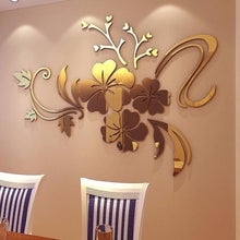 3D Mirror Floral Art Removable Wall