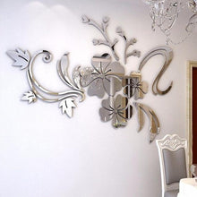 3D Mirror Floral Art Removable Wall