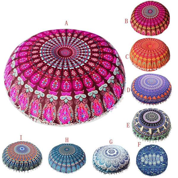 Indian Mandala Round Cushion Cover
