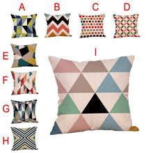 Geometric Printed Cotton Linen Pillow