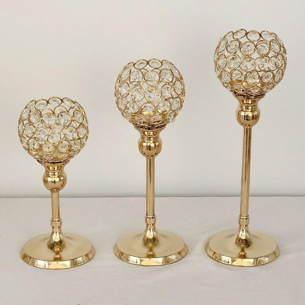 Crystal Hollow Metal Candle Holder