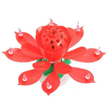 Lotus Flower Shape Rotating Musical Decoration