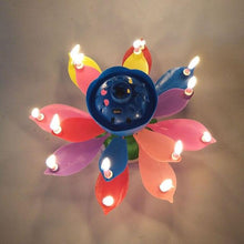 Lotus Flower Shape Rotating Musical Decoration