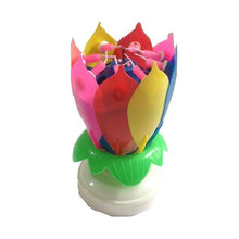 Lotus Flower Shape Rotating Musical Decoration