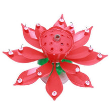 Lotus Flower Shape Rotating Musical Decoration