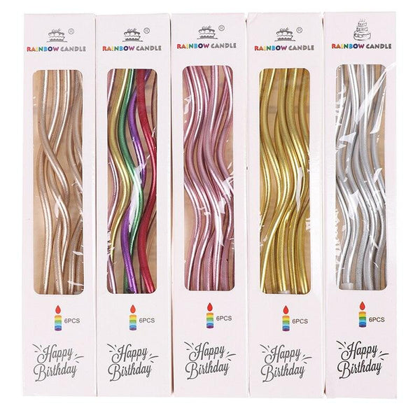 Threaded Candle Curved Cake Decoration Set