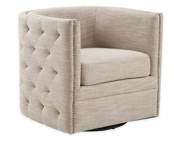 Madison Park Capstone Swivel Chair in Creme