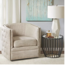 Madison Park Capstone Swivel Chair in Creme