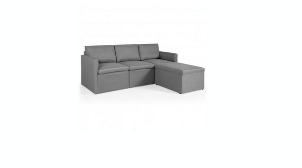 Costway Convertible L-Shaped Sectional Sofa Couch with Reversible Chaise-Dark Gray