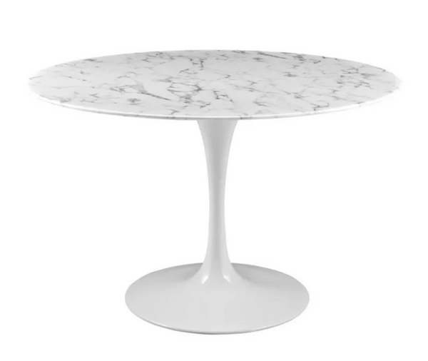 Modway Lippa Marble 47-Inch Dining Table in White